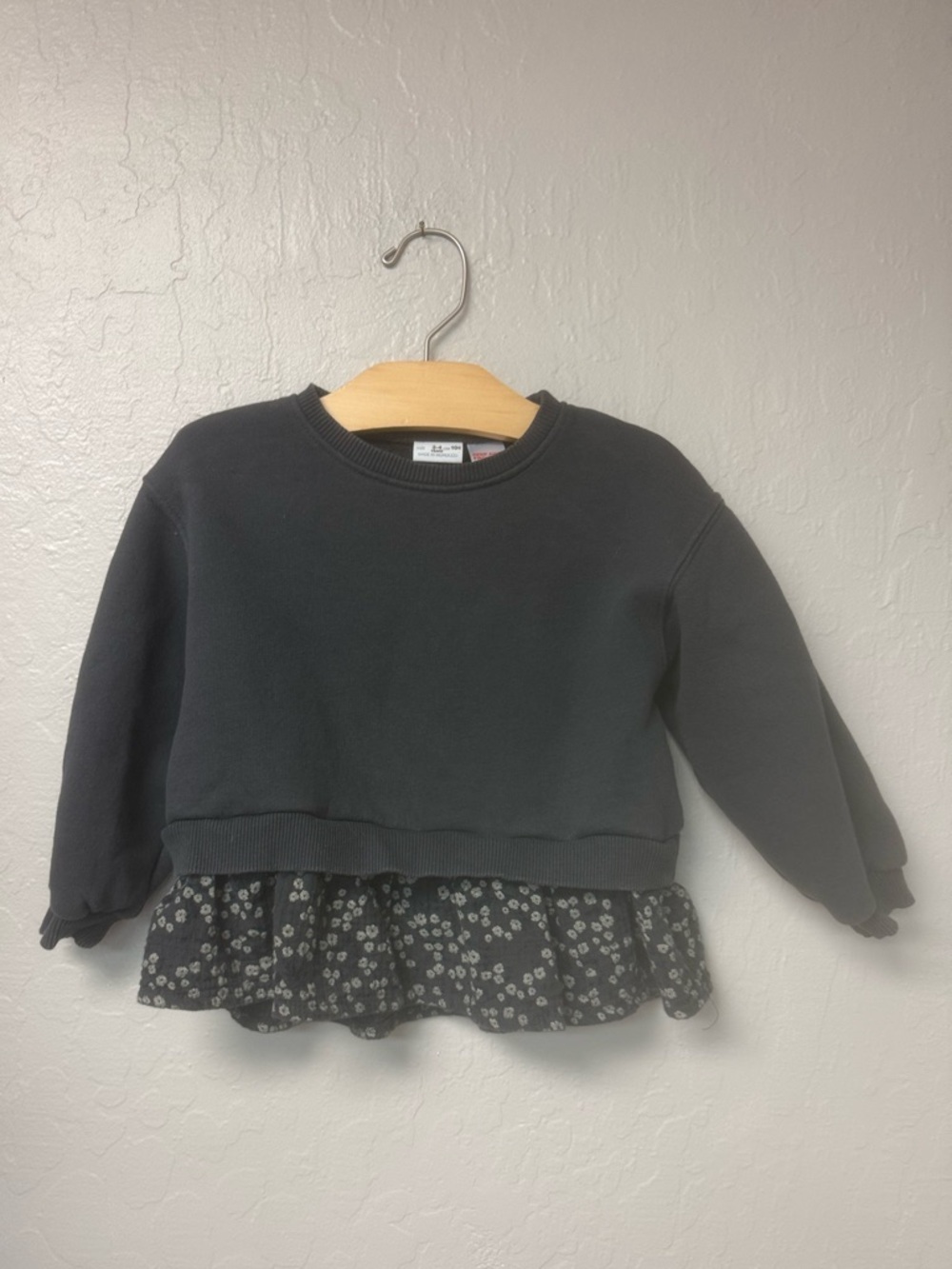 $16 ADD ON Zara girl SWEATSHIRT TWOFER Size 3-4 combo top COTTON ON KIDS